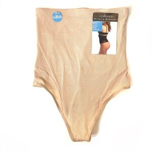 SlimShaper by Miracle Brands High Waist Thong Shapewear Firm Control NWT Nude